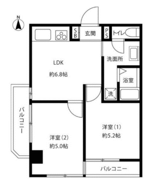 新宿サマリヤマンション 5階 間取り図