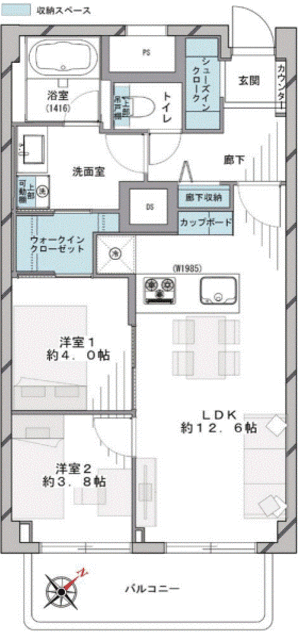 赤坂桧町公園アーバンライフ 4階 間取り図
