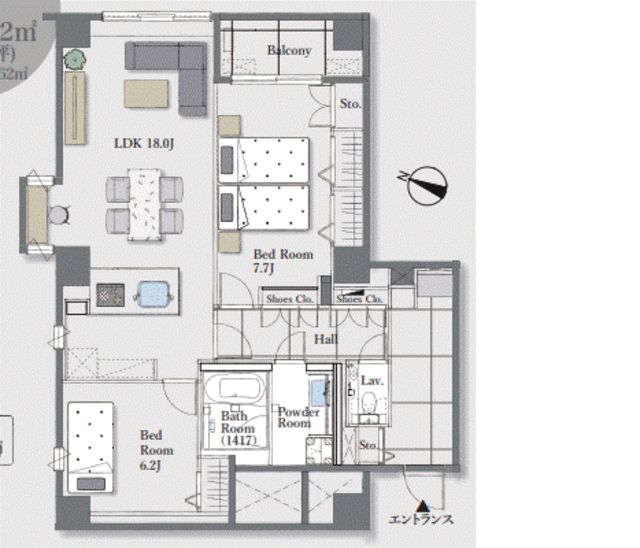 一番町18パークマンション 3階 間取り図