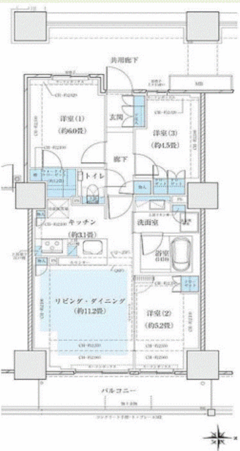 プライムパークス品川シーサイド　ザ・タワー 26階 間取り図