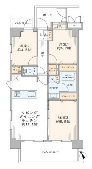 エクセルシオール西新宿 2階 間取り図