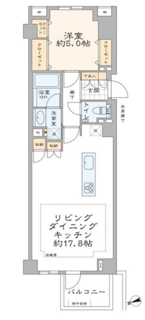 オープンレジデンシア表参道est 5階 間取り図