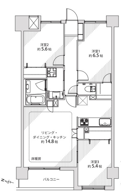 ガーデンホーム笹塚 2階 間取り図