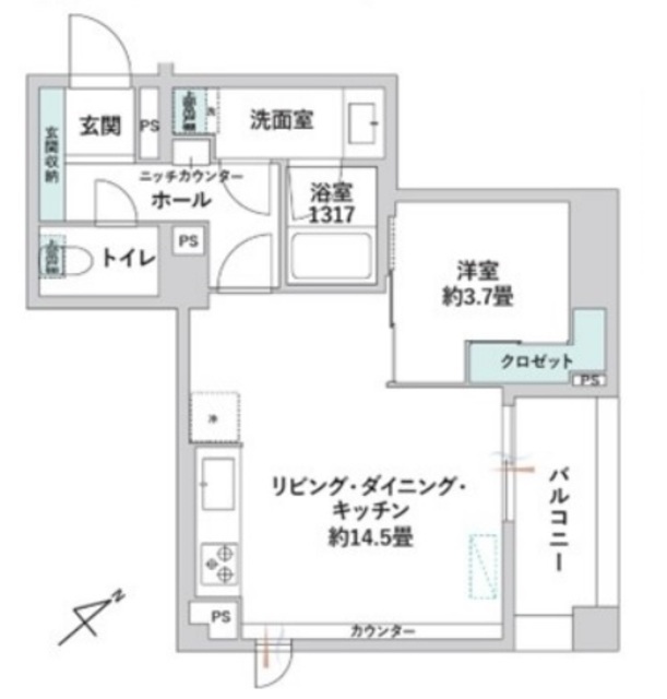 ユニロイヤル赤坂 3階 間取り図