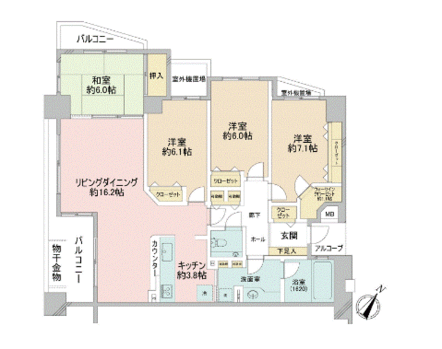 グランドステージ両国 2階 間取り図