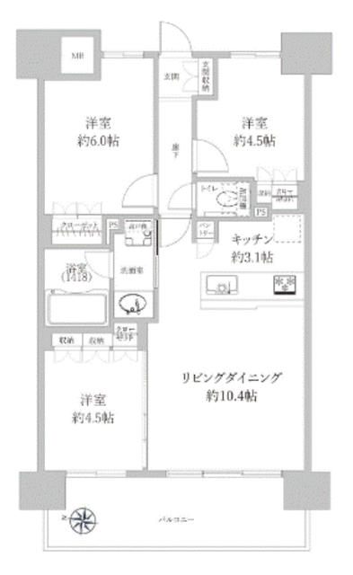 ルネ浅草WEST 11階 間取り図