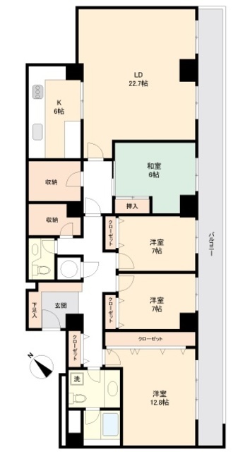 大和郷グリーンハウス 4階 間取り図