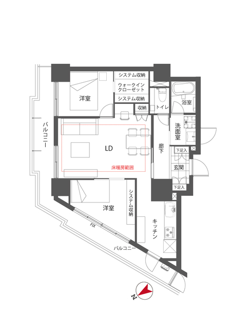 ローレルコート新宿タワー 28階 間取り図