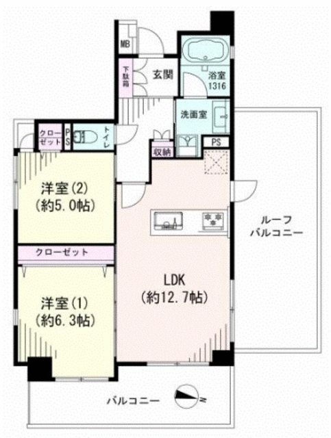 クレスト落合 3階 間取り図