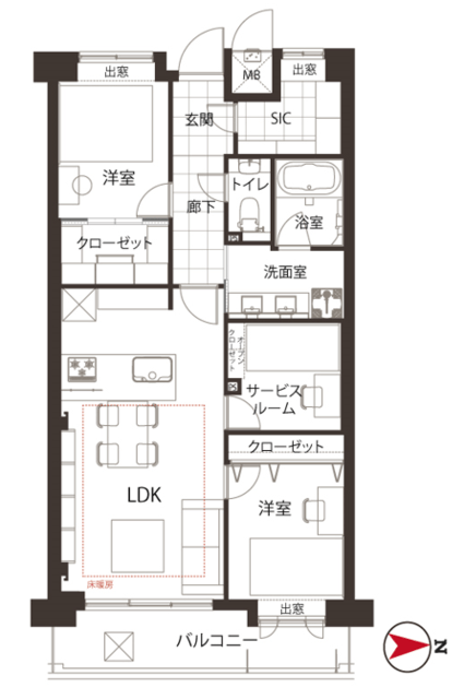 赤坂アパートメント 3階 間取り図
