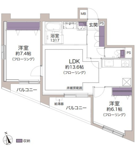 サンスタレ駒沢セカンドコート 5階 間取り図