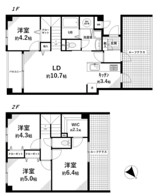 文京目白台ハイツ 4階 間取り図