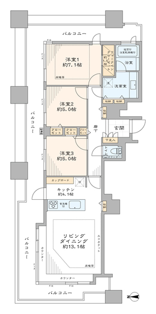 東京パークタワー 17階 間取り図