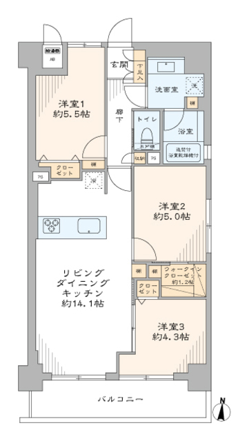 藤和シティコープ木場公園 5階 間取り図