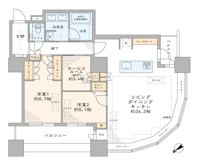 東京ツインパークス 10階 間取り図