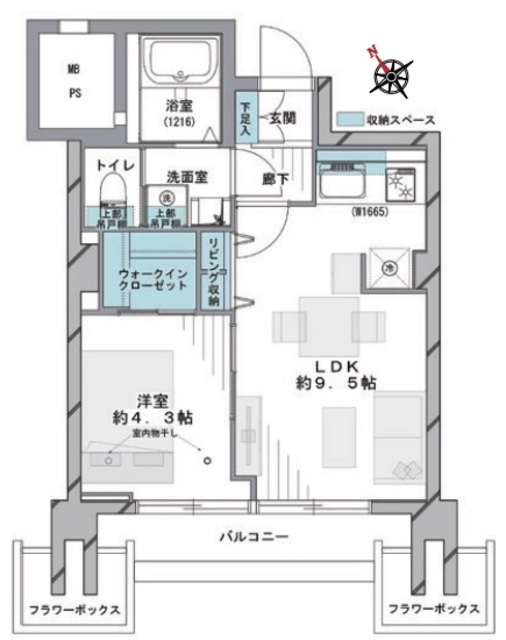 メゾン松方 4階 間取り図