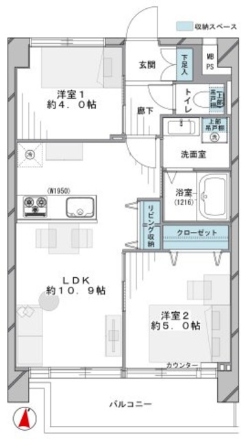 両国サンハイツ 5階 間取り図