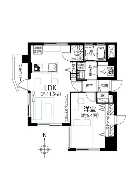 ニューキャッスル荻窪マンション 6階 間取り図