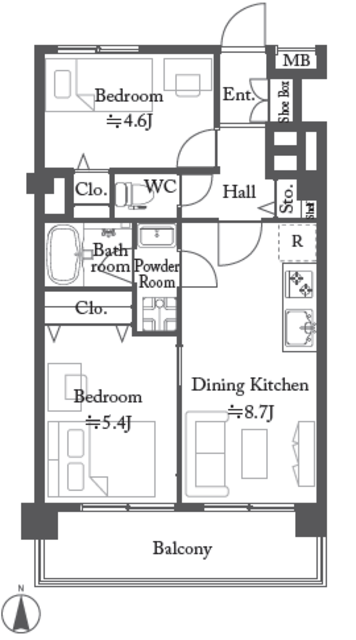 西荻窪パールハイツ 2階 間取り図