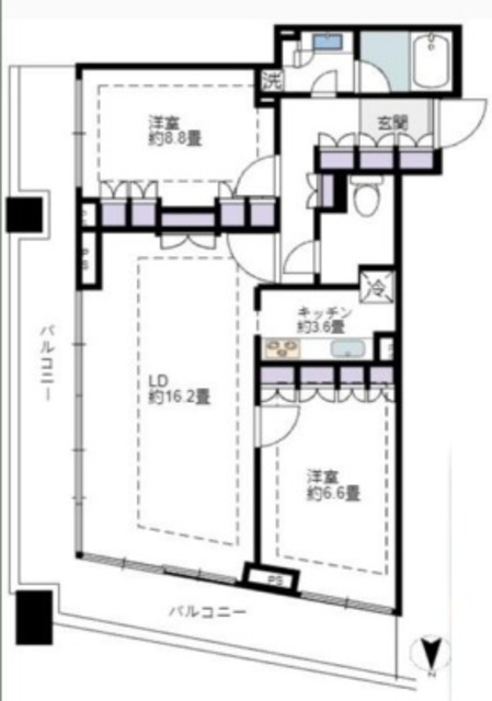 コンシェリア西新宿タワーズウェスト 29階 間取り図