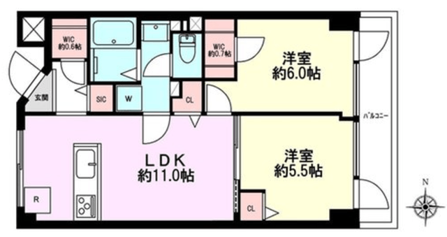 蘆花パークサイドフラット 2階 間取り図