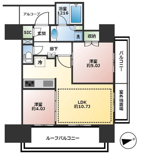 グローベルザ・スクエア東高円寺 2階 間取り図