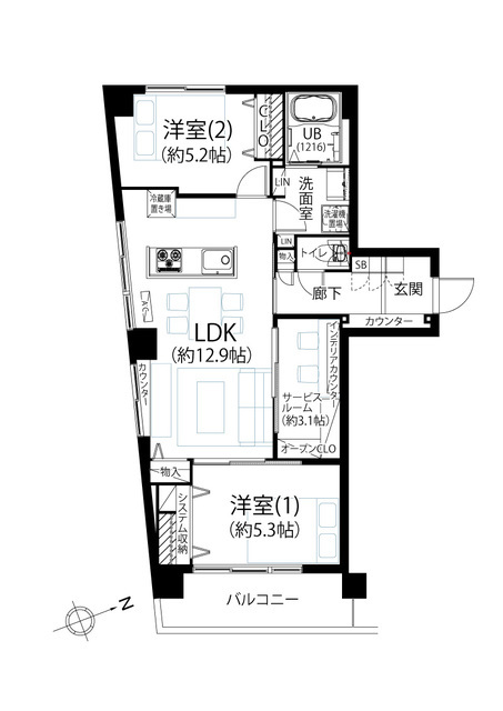 メゾン根岸 3階 間取り図