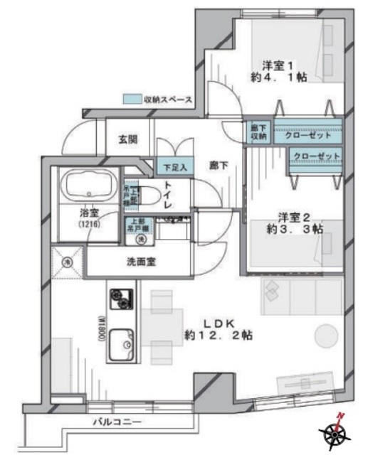 幡ヶ谷コーエイマンション 4階 間取り図