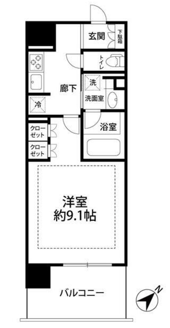 三田聖坂ガーデンレジデンス 2階 間取り図