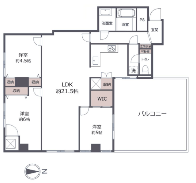 シャトレー東吾妻 6階 間取り図