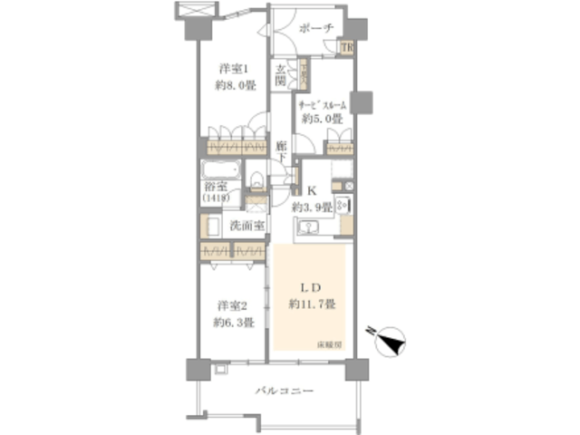 ルネプライディア 6階 間取り図