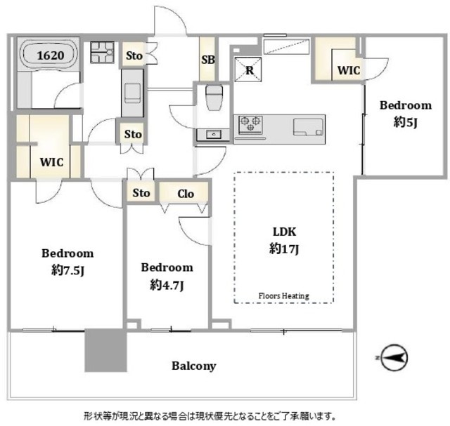 アーバンドックパークシティ豊洲タワーA 47階 間取り図