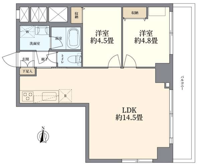 スカイタウン中野 2階 間取り図