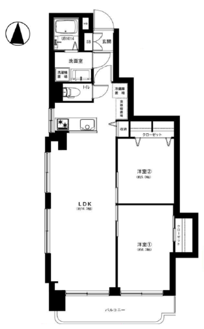 大島ロイヤルマンション 3階 間取り図