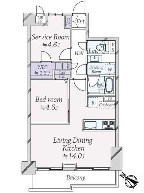 ライオンズステーションプラザ千歳烏山 6階 間取り図