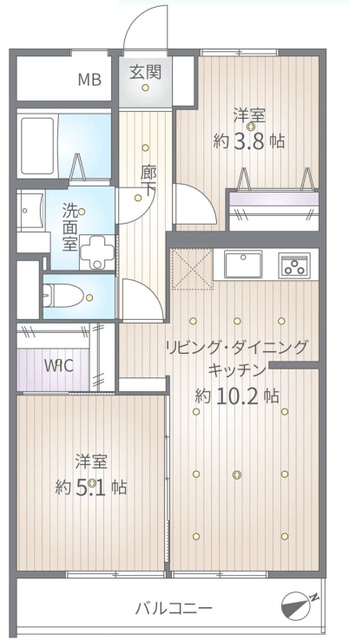 富士見ヶ丘永谷コーポラス 3階 間取り図