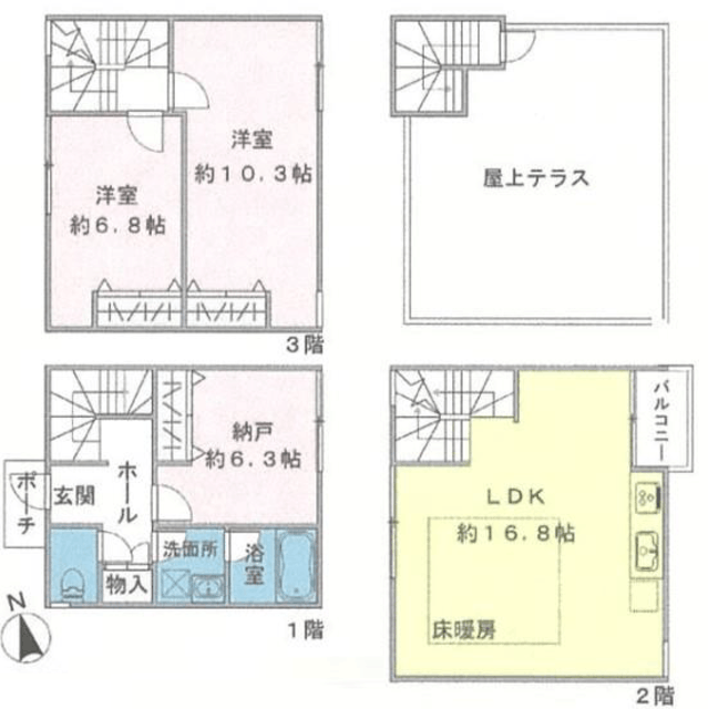 コンフォート鐘ヶ淵 1階 間取り図