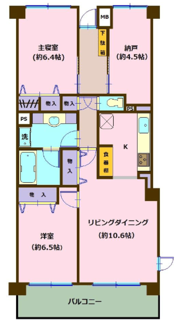 エクセル馬込 3階 間取り図